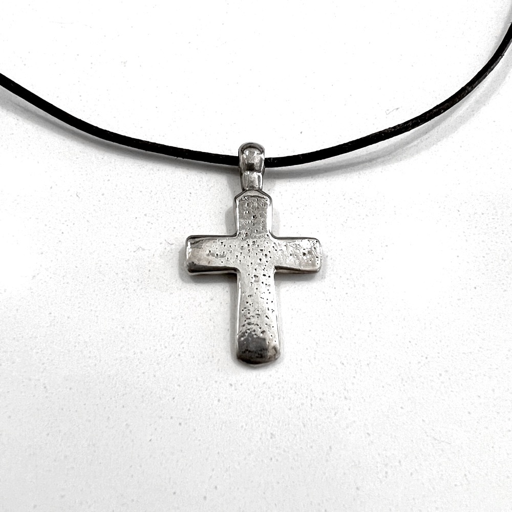 Sundance Peyote Bird Cross on leather necklace